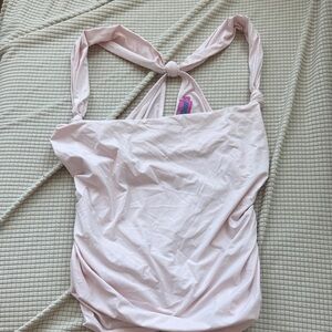 EDIKTED Cowl Neck Pink Tank Top